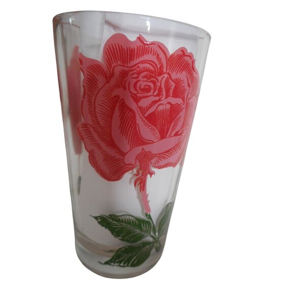 MCM Boscul Peanut Butter Drinking Juice Glass Tumbler Pink Rose Estate 5" Estat - Picture 4 of 4